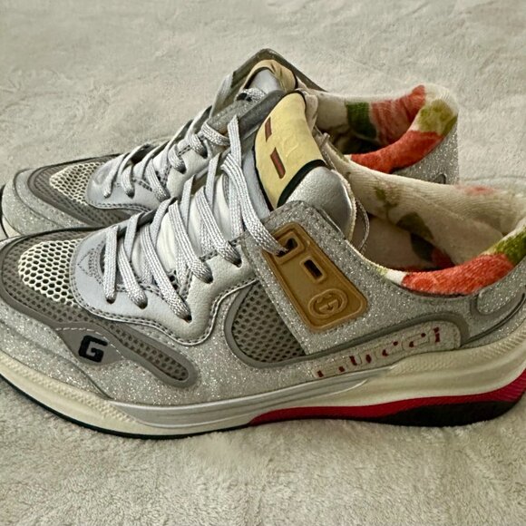 Gucci Interlocking G Logo Glitter Sneakers Size 39 - Picture 6 of 6